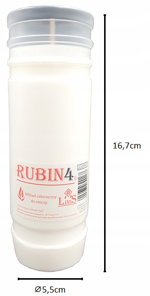 Wkłady do zniczy Parafinowe Wiosna Lato Rubin 4 + Zapalarka GRATIS