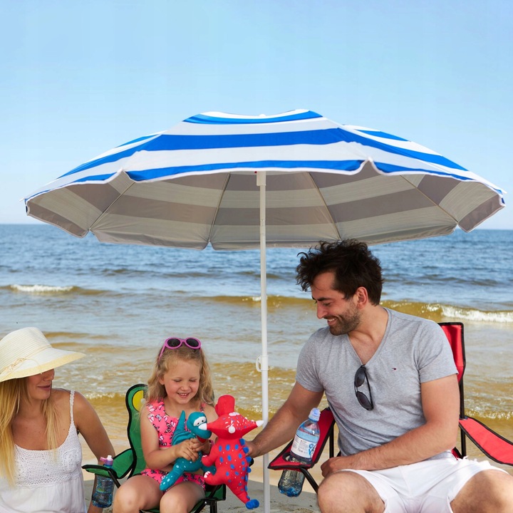 Wytrzymały STALOWY Parasol ogrodowy PLAŻOWY Kempingowy 1,5 m CAPTAIN MIKE