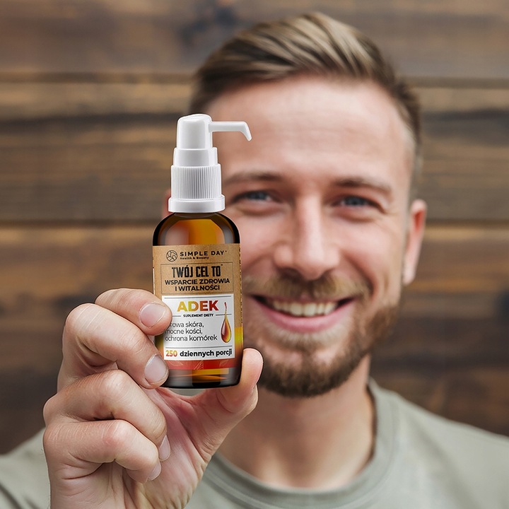 ADEK 250 PORCJI Wit. A 800µg Wit. D 50µg (2000 IU) Wit. E 12mg Wit. K 75µg