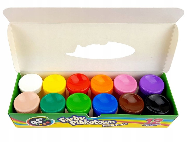 AS Farby plakatowe 12 kolorów - 20 ml