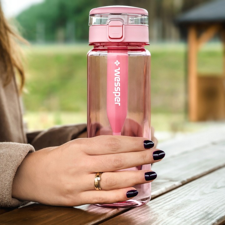 Butelka filtrująca Wessper ActiveMax Clarti 0,68l różowy + 1x Filtr wody