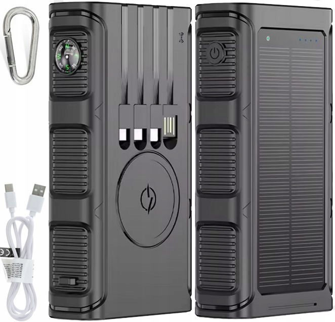 POWERBANK ŁADOWARKA SOLARNY INDUKCJA 36000mAh 8xUSB LATARKA 2x LED USB-C PD