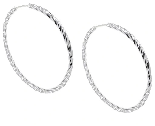 KOLCZYKI SREBRNE 925 DAMSKIE KOŁA KÓŁKA KRĘCONE MODNE 2,3 CM + SREBRO 925