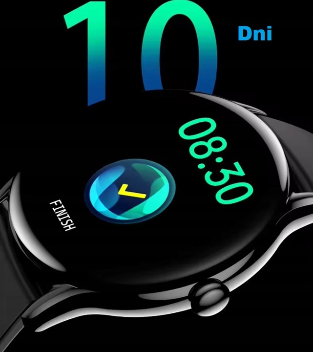 ZEGAREK SMARTWATCH SPORTOWY ROZMOWY MĘSKI DAMSKI POLSKIE MENU CZARNY 2PASKI