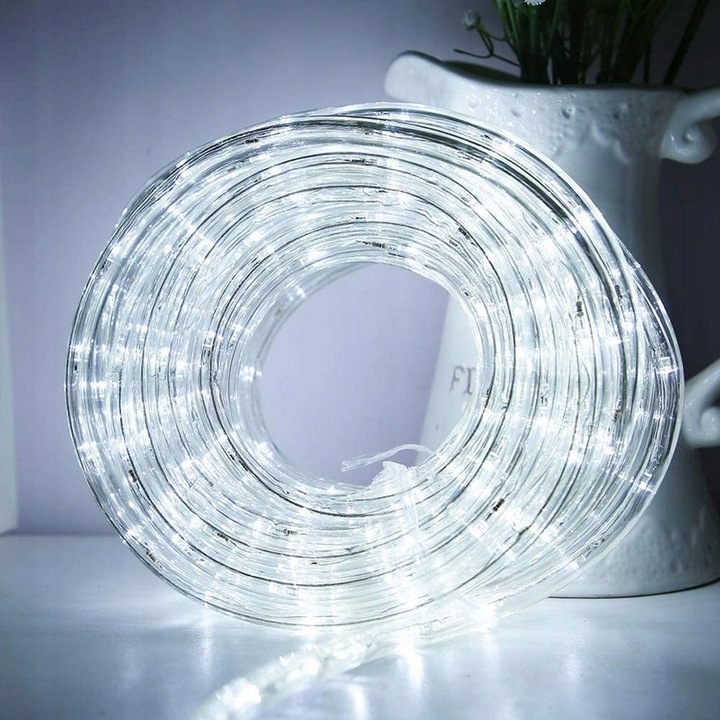 WĄŻ Świetlny 50m LED LAMPKI CHOINKOWE BIAŁY ZIMNY