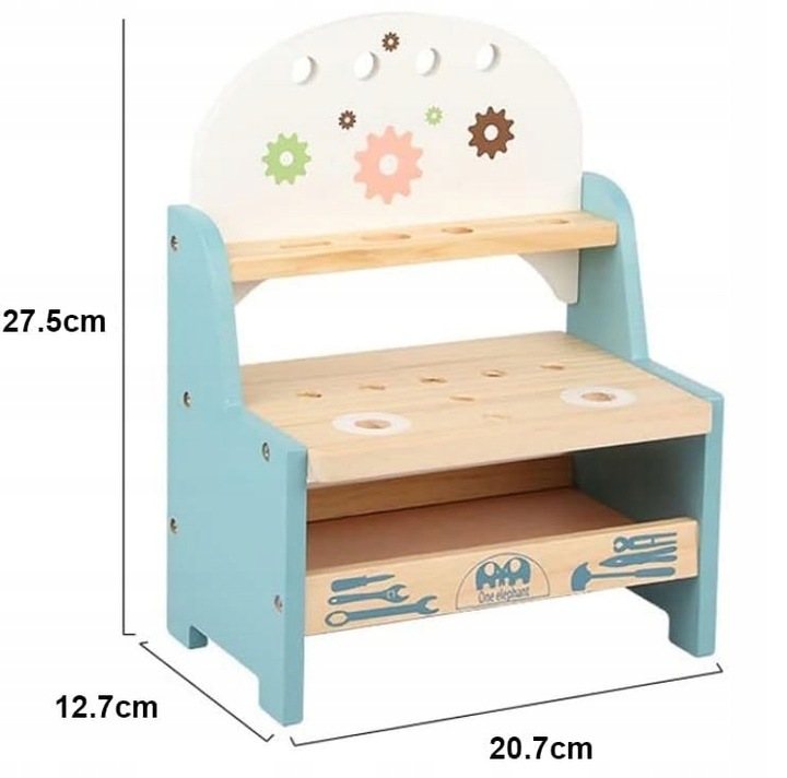 DREWNIANY Warsztat DLA CHŁOPCA Majsterkowicz budowniczy ZESTAW (W072)
