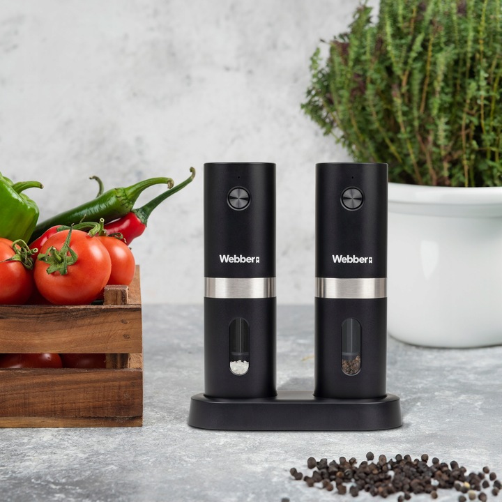 MŁYNEK DO PIEPRZU I SOLI ELEKTRYCZNY AKUMULATOROWY USB MŁYNEK DO SOLI 2 SZT