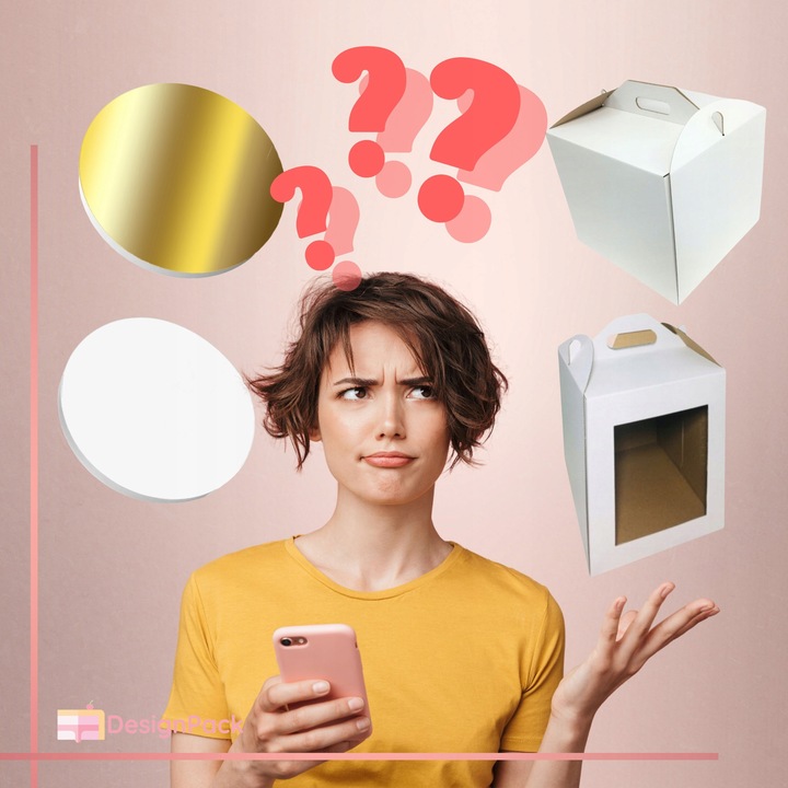 Pudełko na tort 30x30x28cm + Podkład 30 cm styrodurowy biały