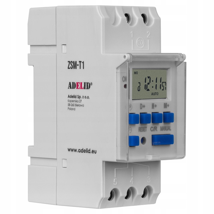 Timer programator czasowy tygodniowy na szynę TH35