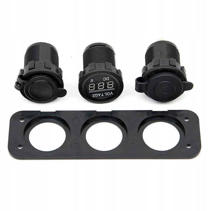 GNIAZDO ZAPALNICZKI SAMOCHÓD WOLTOMIERZ 2x USB 2A