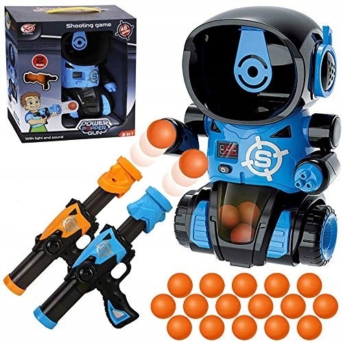 STRZELANIE DO CELU ROBOT + 2x PISTOLET NA KULKI LICZNIK GRA ZRĘCZNOŚCIOWA