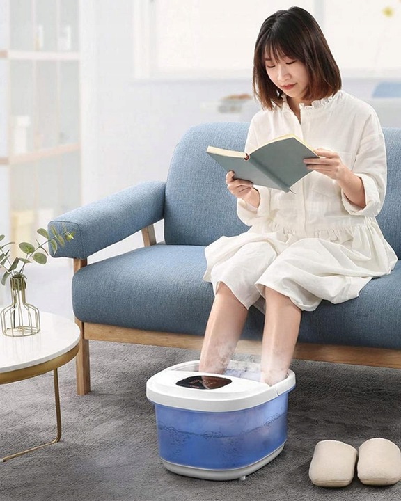 ELEKTRYCZNY MASAŻER DO STÓP WODNY 500W 6 ROLEK 3 TRYBY MASAŻU WIBRACJE