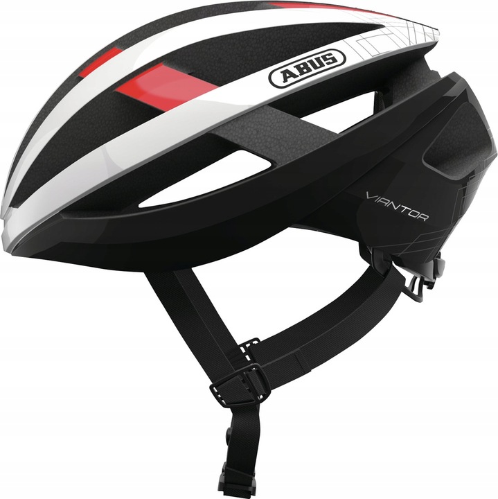 Kask rowerowy Abus Viantor szosa gravel czerwony czarny biały r. L 58-62 cm