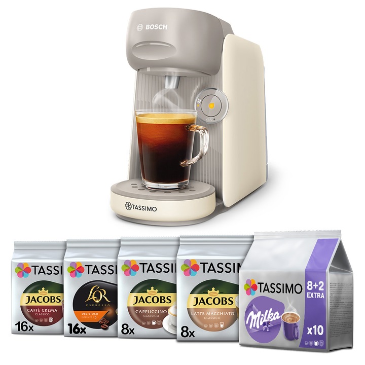 Ekspres do kawy na kapsułki Tassimo Bosch Finesse 5x Tassimo + kubek GRATIS