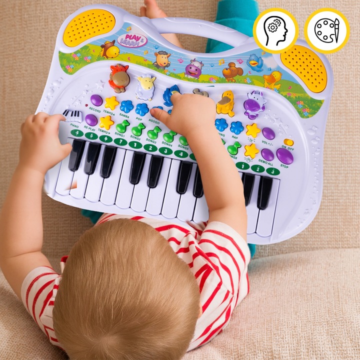 ORGANY PIANINKO ORGANKI DLA DZIECI EDUKACYJNE FARMA ODGŁOSY ZWIERZĄT