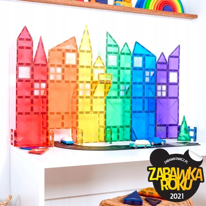 Klocki Magnetyczne konstrukcyjne duże 102 el CONNETIX Rainbow Creative Pack