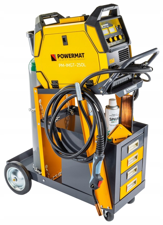 WÓZEK SPAWALNICZY DO SPAWAREK Z PÓŁKĄ NA BUTLE SZUFLADY STABILNY MOBILNY