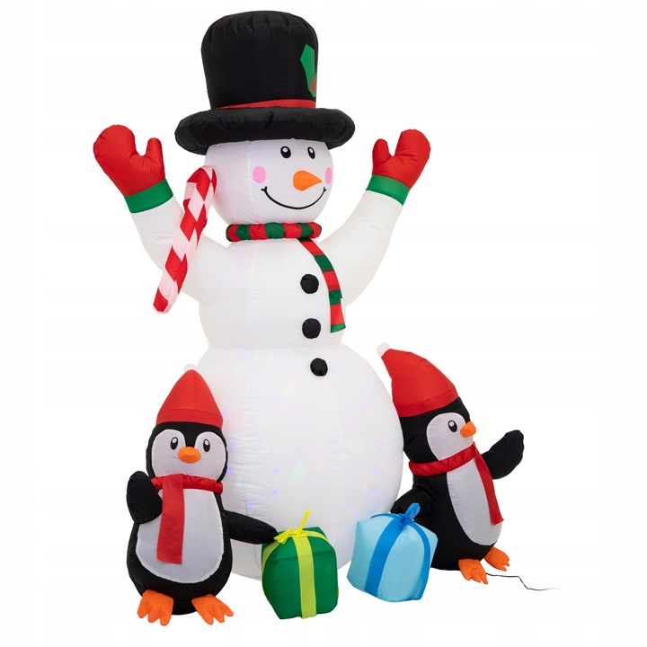 FIGURA ŚWIETLNA BAŁWAN ŚWIECĄCY DUŻY pompowany LED 180CM DMUCHANY XL LED