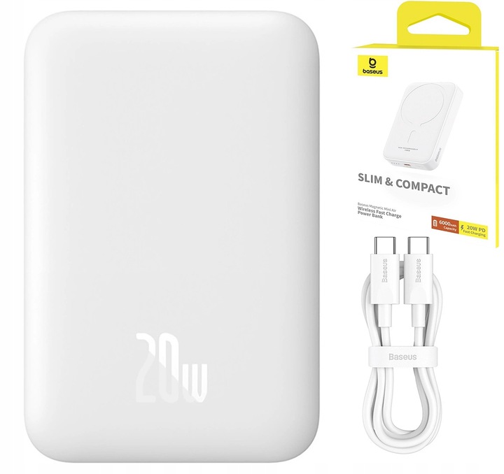 BASEUS POWER BANK BEZPRZEWODOWY MAGNETYCZNY MAGSAFE 20W 6000mAh USB-C