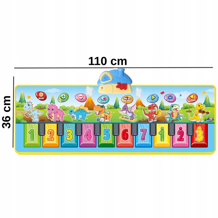 MATA MUZYCZNA TAŃCZENIA DZIECI INTERAKTYWNA PIANINKO NAGRYWA 1,1 m WOOPIE