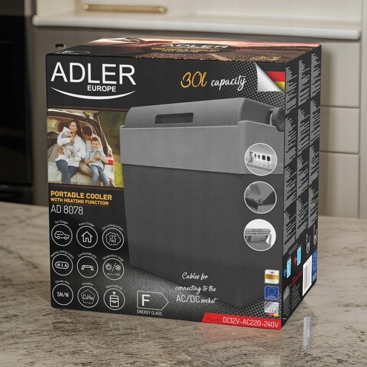 PRZENOŚNA LODÓWKA TURYSTYCZNA 28L ELEKTRYCZNA DO SAMOCHODU 12V 230V DUŻA