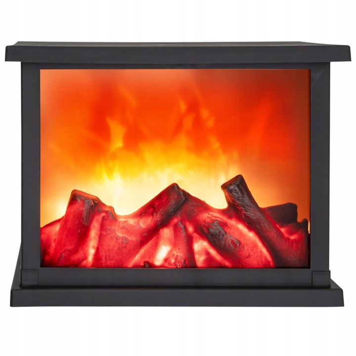 KOMINEK LED LAMPION Z OGNIEM RUCHOMY PŁOMIEŃ ELEKTRYCZNY DEKORACJA ŚWIĘTA