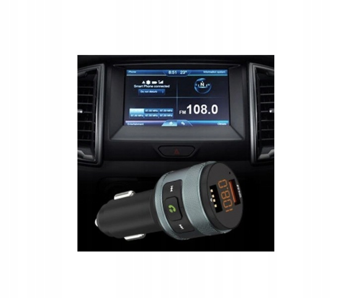 Transmiter samochodowy C57 Bluetooth FM szybkie ładowanie QC 3.0 61B239
