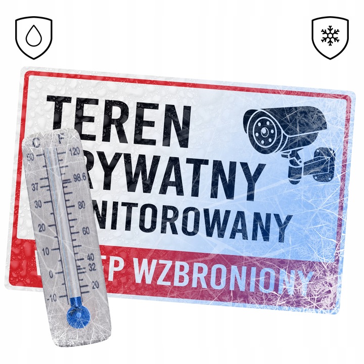 Tabliczka Teren Prywatny Monitorowany Wstęp Wzbroniony PCV 20x30 - 3 sztuki