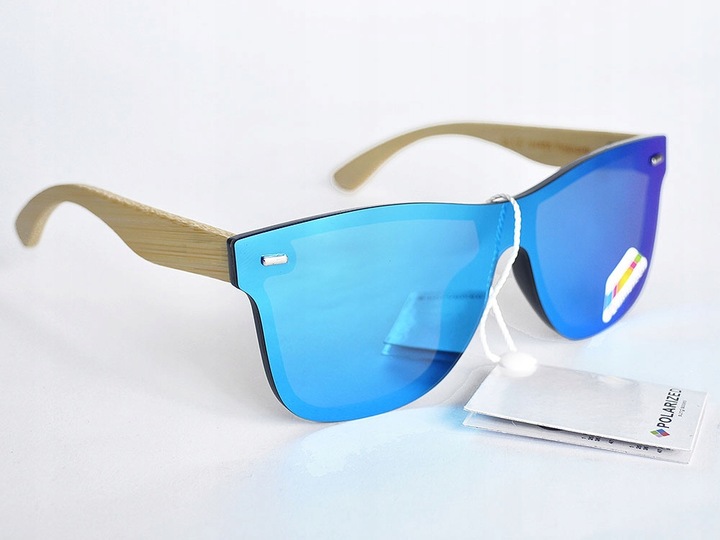 OKULARY DREWNIANE POLARYZACYJNE LUSTRZANKI ETUI