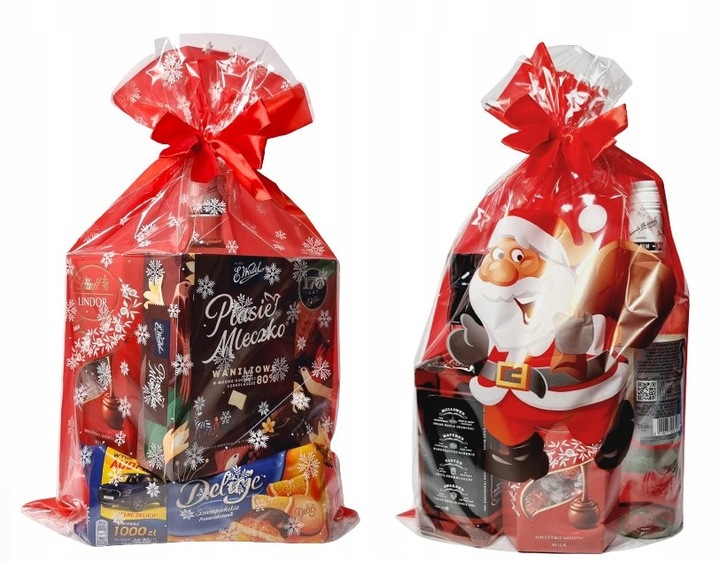 Torebki foliowe duże MOCNE ŚWIĘTA do paczek słodycze MIKOŁAJKI 30x50 50 szt