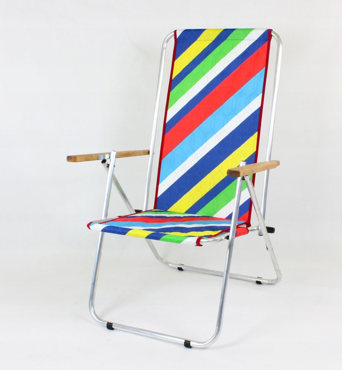 Leżak - krzesło plażowe, składane, turystyczne, dwie funkcje, MAX 120 kg TE