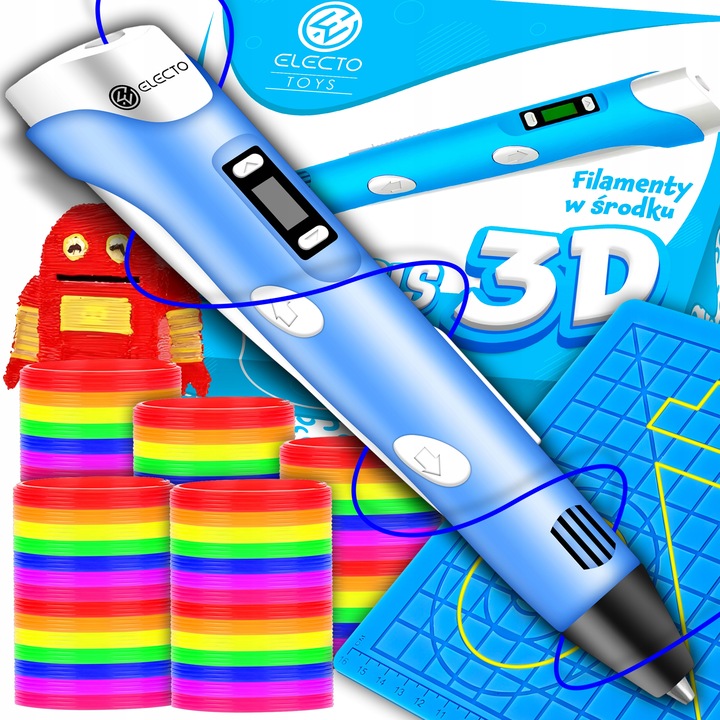 DŁUGOPIS 3D DRUKARKA MAGICZNY DŁUGOPIS 3D+ WKŁADY 460 METRÓW+ MATA OCHRONNA