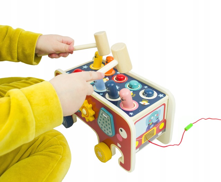 LT301 WBIJAK SŁOŃ DREWNIANY MONTESSORI KOSTKA EDUKACYJNA