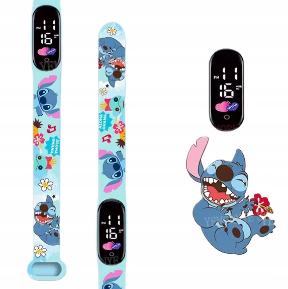 Zegarek cyfrowy LED Stich Lilo i STITCH dla dzieci NIEBIESKI