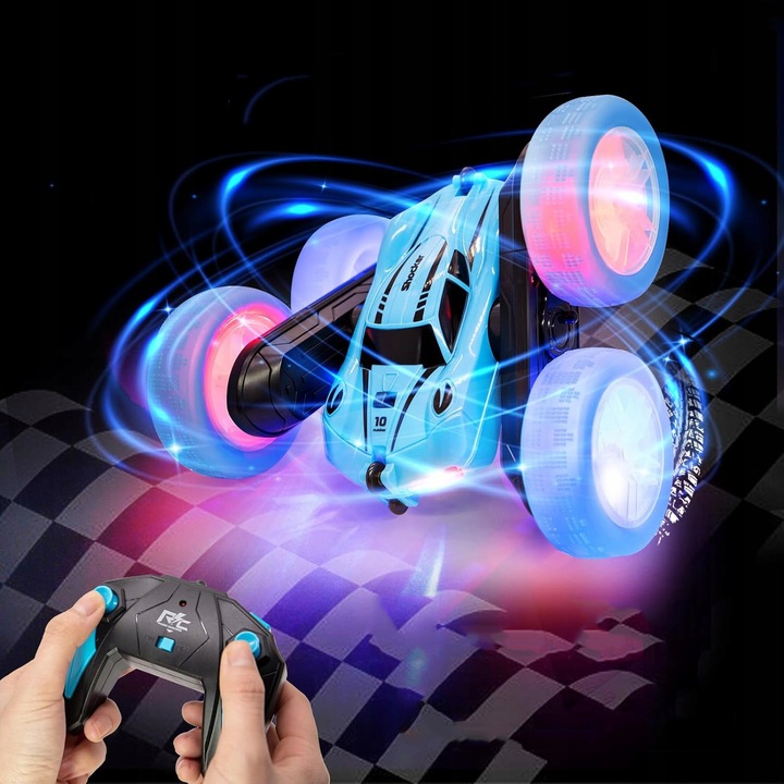 AUTO TWISTER TAŃCZĄCY SAMOCHÓD AKROBATA KASKADER 4WD Z LED Z PILOT Z AKU