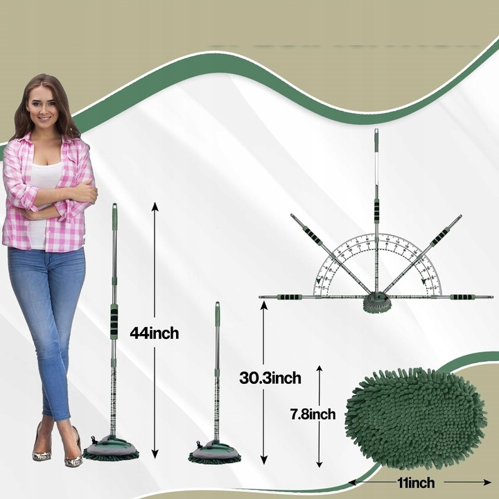 TELESKOPOWA SZCZOTKA MOP DO MYCIA SAMOCHODU 2W1+ ŚCIĄGACZKA DO MYCIA SZYB