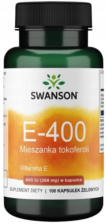 Swanson Witamina E mieszanka 400IU 100kaps. Witamina Młodości Krążenie