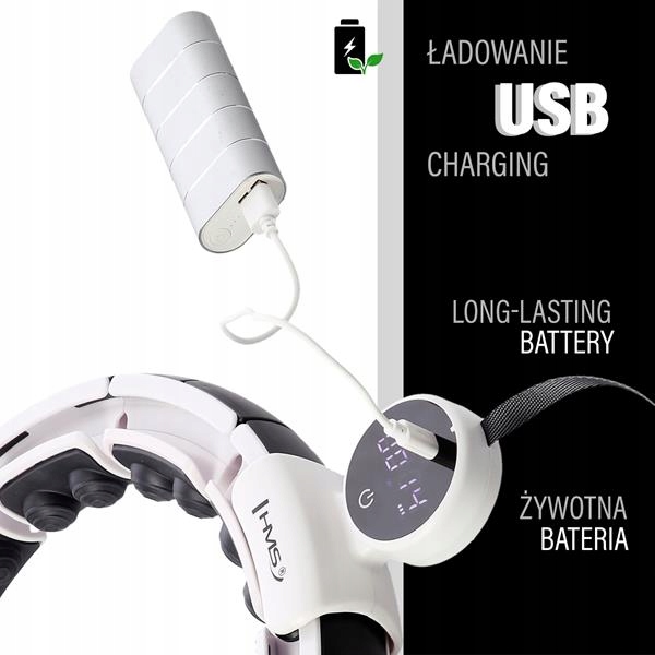 Hulahop Składane z Licznikiem LCD i Obciążeniem Biały Marki HMS