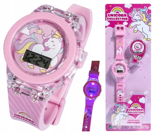 zegarek elektroniczny UNICORN jednorożec LED dla dziewczynki dziecka dzieci
