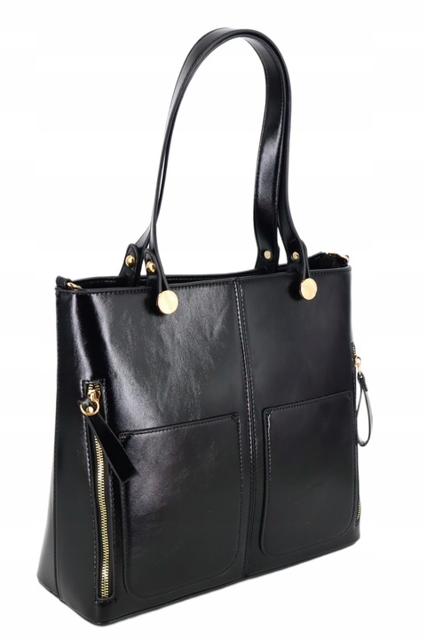 Torebka damska klasyczna teczka duża A4 wiele kieszeni wielozadaniowa