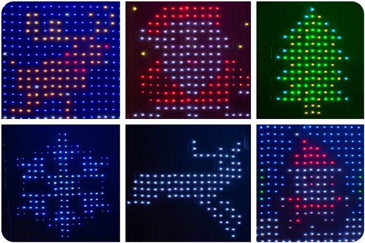 KURTYNA LED 2x2 ŚWIĄTECZNA GIRLANDA STEROWANA TELEFONEM APLIKACJA BLUETOOTH