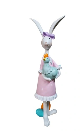 FIGURKA WIELKANOCNY ZAJĄC KRÓLIK z kurą