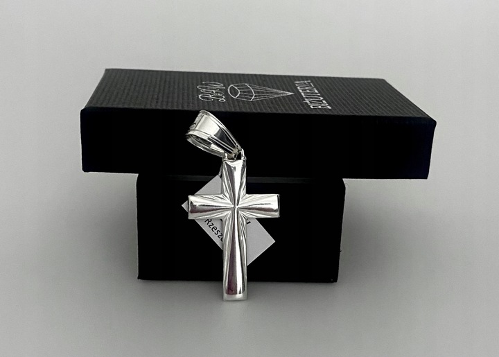 Srebrny Duży Krzyżyk Wisorek próba 925 + gratis