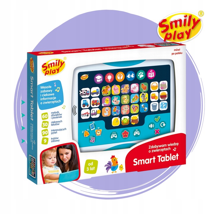 Smily Play Interaktywny edukacyjny tablet dla dzieci smart Zwierzątka