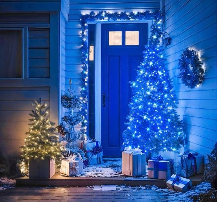 LAMPKI CHOINKOWE 1000 LED FLASH ZEWNĘTRZNE WEWNĘTRZNE ŚWIĘTA NIEBIESKIE