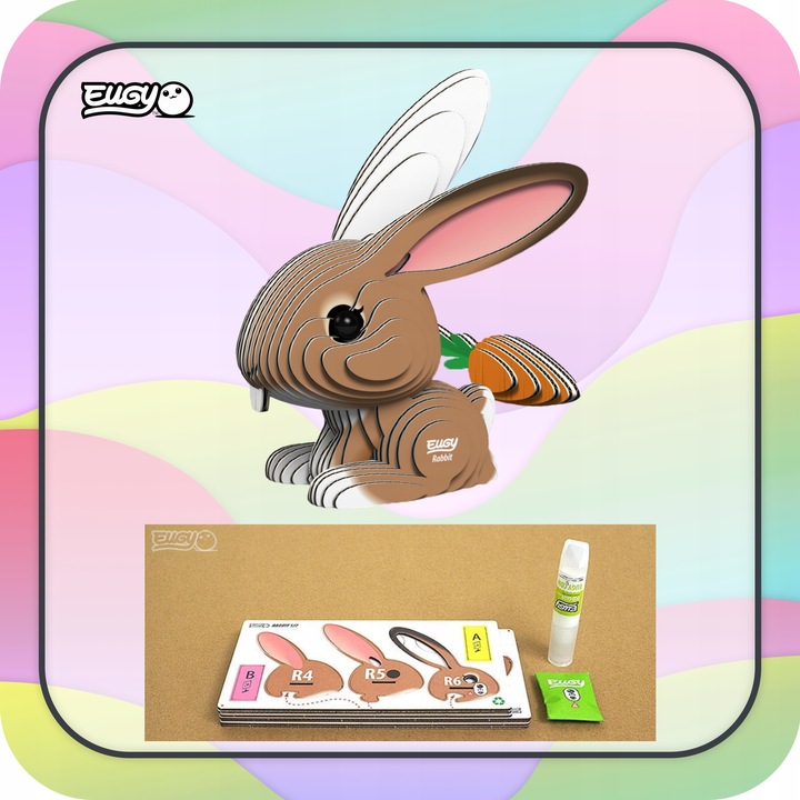 Królik Eugy. Eko Układanka Puzzle 3D