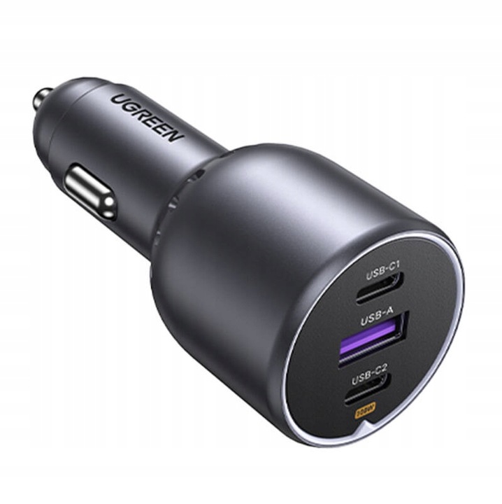 UGREEN Ładowarka Samochodowa Do Gniazda Zapalniczki USB USB-C PD QC 130W