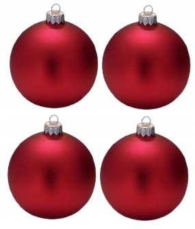 Bombki choinkowe czerwone DUŻE CZERWONY MAT szklane 12 cm super czerwień