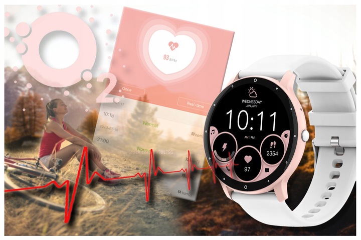 SMARTWATCH DAMSKI ZEGAREK GRAVITY ROZMOWY POLSKIE MENU +PASEK GRATIS GRAWER