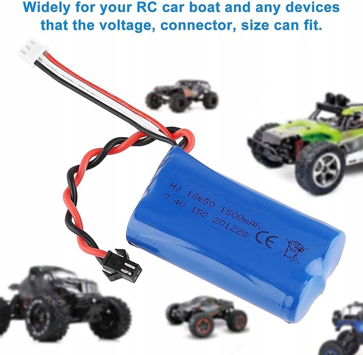 Bateria Lipo 1500mAh 7.4V 2S z ładowarką USB do zabawek Rc U12A S033G Q1